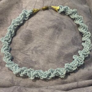 Vintage Blue Beaded Necklace